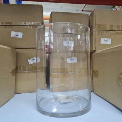 Large Clear Cylinder Glass Vase