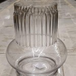 Clear Ribbed Bulb Glass Vase