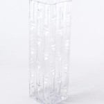Clear Bamboo-Textured Glass Vase