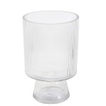 Clear Ribbed Pedestal Glass Vase
