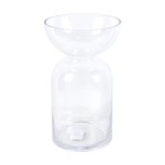 Clear Flared Top Bottle Glass Vase