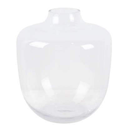 Clear Rounded Bottle Glass Vase