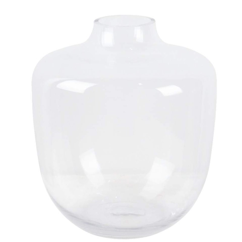 Clear Rounded Bottle Glass Vase