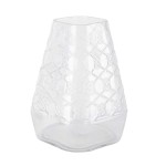 Clear Honeycomb Tapered Glass Vase