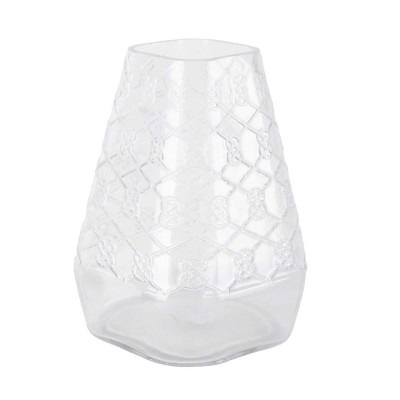 Clear Honeycomb Tapered Glass Vase