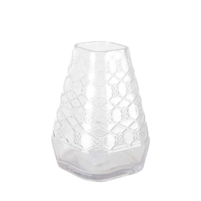 Clear Honeycomb Geometric Glass Vase