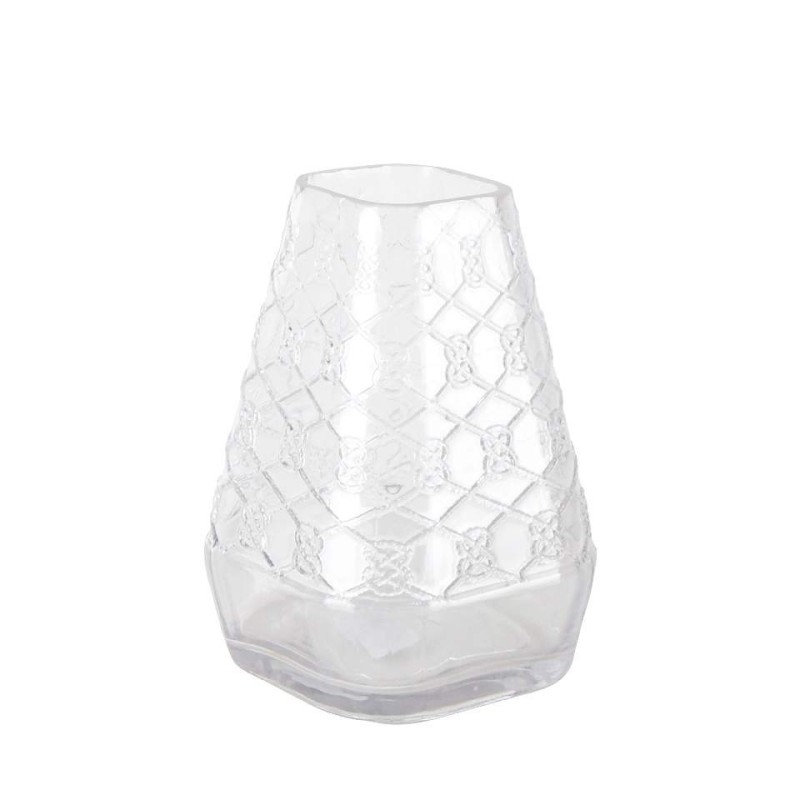 Clear Honeycomb Geometric Glass Vase
