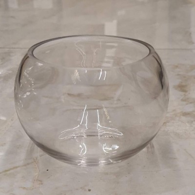 Clear Glass Bubble Bowl Vase
