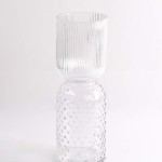 Clear Ribbed &amp; Hobnail Glass Vase