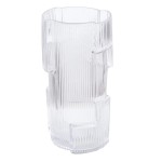 Clear Stacked Ribbed Geometric Vase