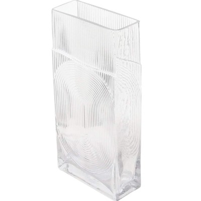 Clear Ribbed Arch Rectangle Glass Vase
