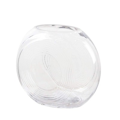 Clear Swirl Disc Glass Vase