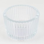 Wide Ribbed Glass Bowl Vase