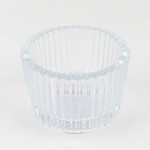 Ribbed Clear Glass Bowl Vase