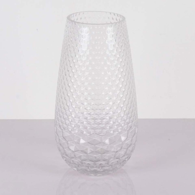 Honeycomb Textured Glass Vase