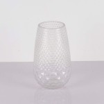 Textured Geometric Glass Vase