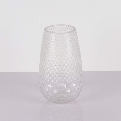 Textured Geometric Glass Vase