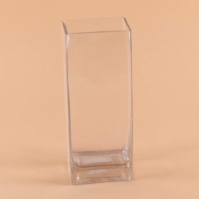 Tall Clear Square Vase