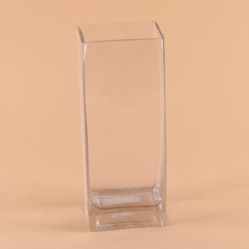 Tall Clear Square Vase