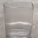 Ribbed Half-Moon Clear Glass Vase