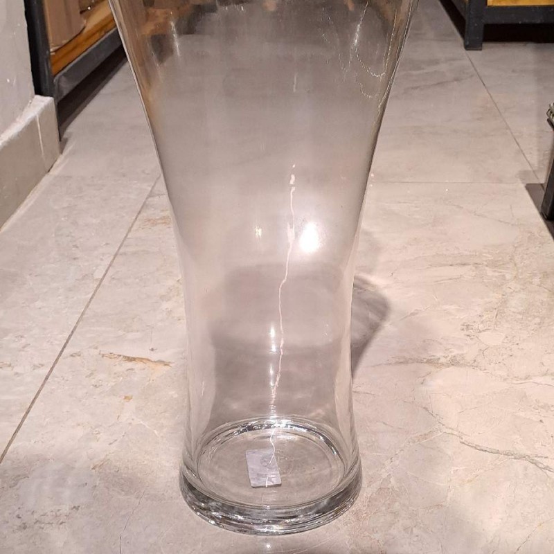 Clear Flared Trumpet Glass Vase
