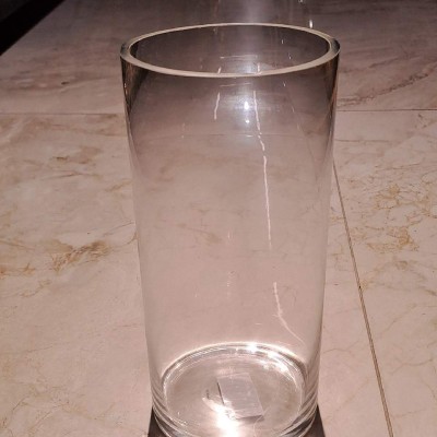 Tall Clear Glass Cylinder Vase