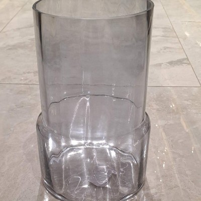 Smoke Gray Cylinder Glass Vase