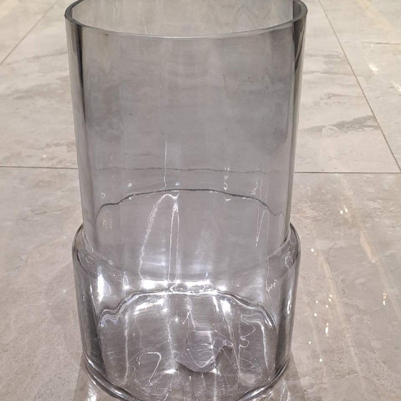 Smoke Gray Cylinder Glass Vase