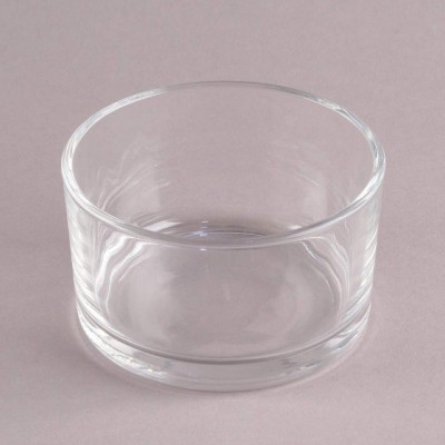 Low Clear Glass Cylinder Vase