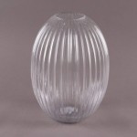 Ribbed Round Glass Vase