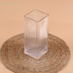 Ribbed Square Glass Vase
